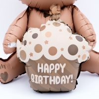 Воздушный шар фольгированный 23" &laquo;Мишка с тортом&raquo;, фигура