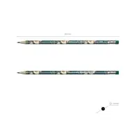 Карандаш чернографитный с ластиком ErichKrause "Avocado", HB, грифель d=2.2 мм, дерево, трeхгранный с принтом, в тубусе, микс