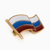 Значок &laquo;Флаг России&raquo;, 2&times;3.5 см, цветной в золоте