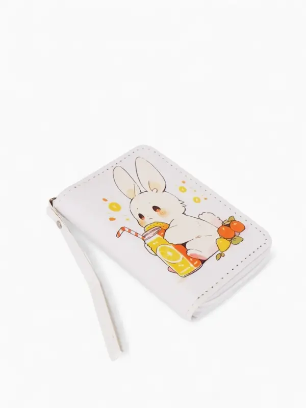Кошелек дет 07-01-01 Июнь2532 заяц, 12*1,5*9 см, 2 отд+отд/молн, д/карт, белый