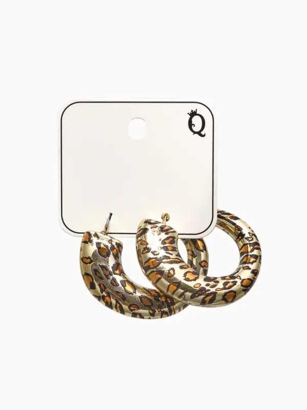 Серьги пластик &laquo;Леопард&raquo;, цвет золото