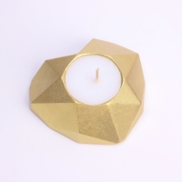 Свеча "Сердце. Мрамор" в подсвечнике из гипса с гранями, 8х7,5х2,5см,золото Свеча "Сердце. Мрамор" в подсвечнике из гипса с гранями, 8х7,5х2,5см,золото