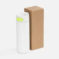 Термостакан X1 с цветной кнопкой, белый с желтым