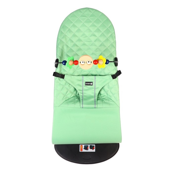 Шезлонг детский, кресло - качалка с игрушками для новорождённых &laquo;Крошка Я&raquo;, цвет зелёный