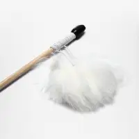 Дразнилка-удочка "Меховой пушок на трех резинках", на деревянной палочке 50 см