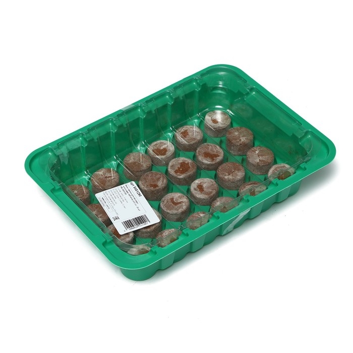 Мини-парник для рассады: кокосовая таблетка d = 3 см (24 шт.), парник 25 &times; 17,5 см, jiffy