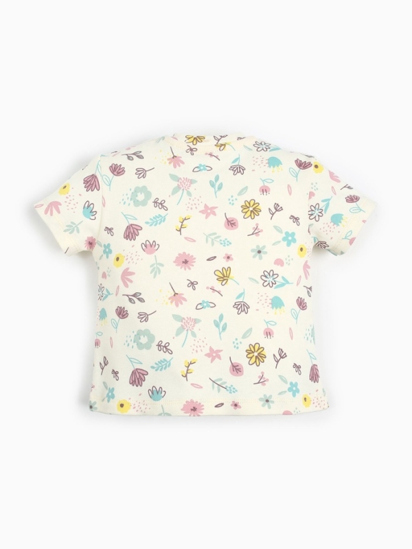 Футболка Крошка Я Flower, рост 62-68 см, бежевый