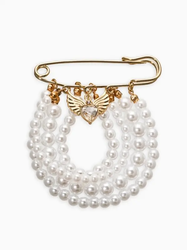 Булавка "Жемчужная россыпь", l=6.5, d=5+6+8 цвет белый в золоте