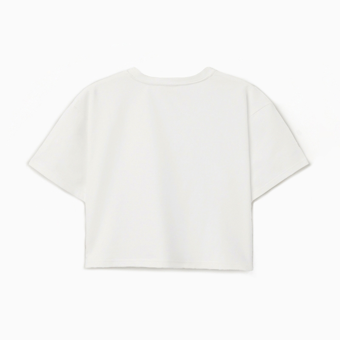 Футболка укороченная женская MINAKU OVERSIZE FIT: цвет экрю, р-р 50 Футболка укороченная женская MINAKU OVERSIZE FIT: цвет экрю, р-р 50