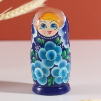 Матрёшка "Клава", голубое платье, 5-кукольная, 12 см