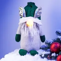 Фигура текстиль &laquo;Гном лосяш в зелёном&raquo; 33&times;12&times;18 см, 1 LED, от батареек AG13&times;3, свечение тёплое белое