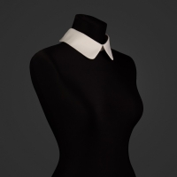 Воротник съёмный, диаметр горловины = 22 см, 42 &times; 6 см, цвет айвори