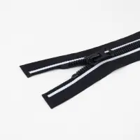 Молния &laquo;Трактор&raquo;, №8, разъёмная, замок автомат, 60 см, чёрная, белая