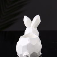Подсвечник "Заяц геометрический" 8х7х5 см, белый