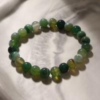 Браслет шар №8 &laquo;Агат зелёный&raquo;, d=6 см