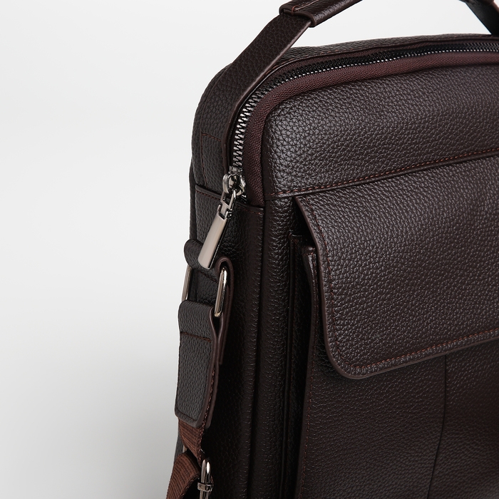 Сумка мужская через плечо TEXTURA, 2 наружных кармана, цвет коричневый Сумка мужская через плечо TEXTURA, 2 наружных кармана, цвет коричневый