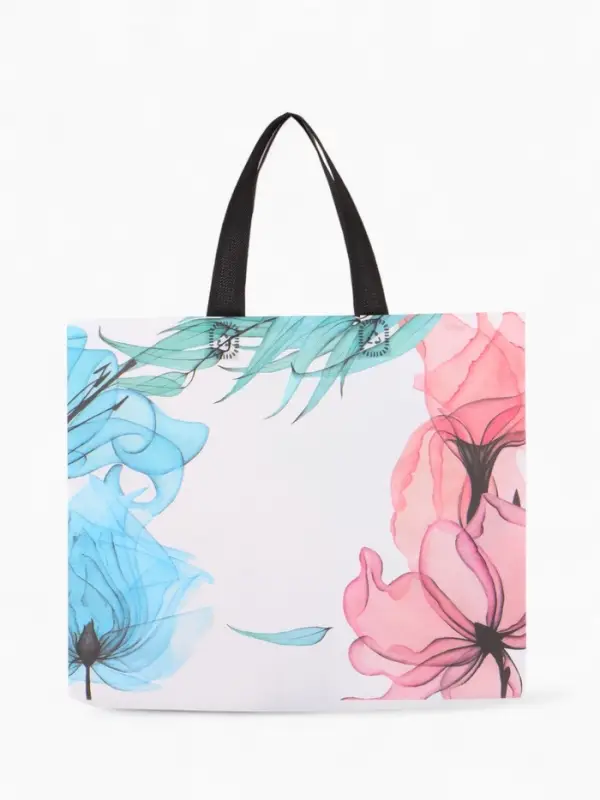 Сумка для покупок Цветы, 32*10*26. отд без молнии, серый