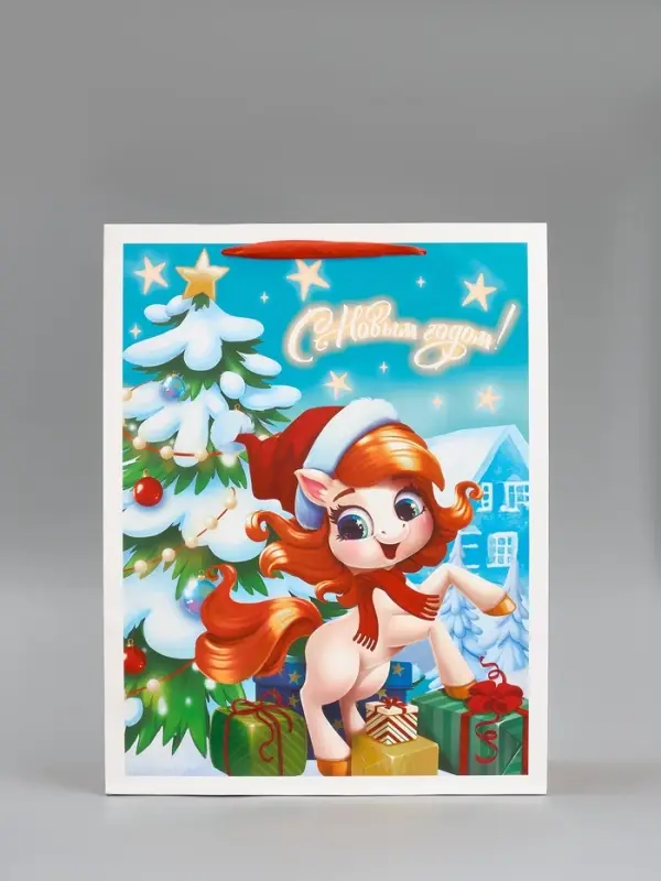 Пакет ламинированный подарочный &laquo;С Новым годом&raquo;, L 31&times;40&times;11.5 см