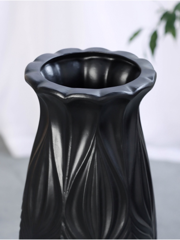 Ваза керамика напольная "Криспин" 59х15 см, чёрный