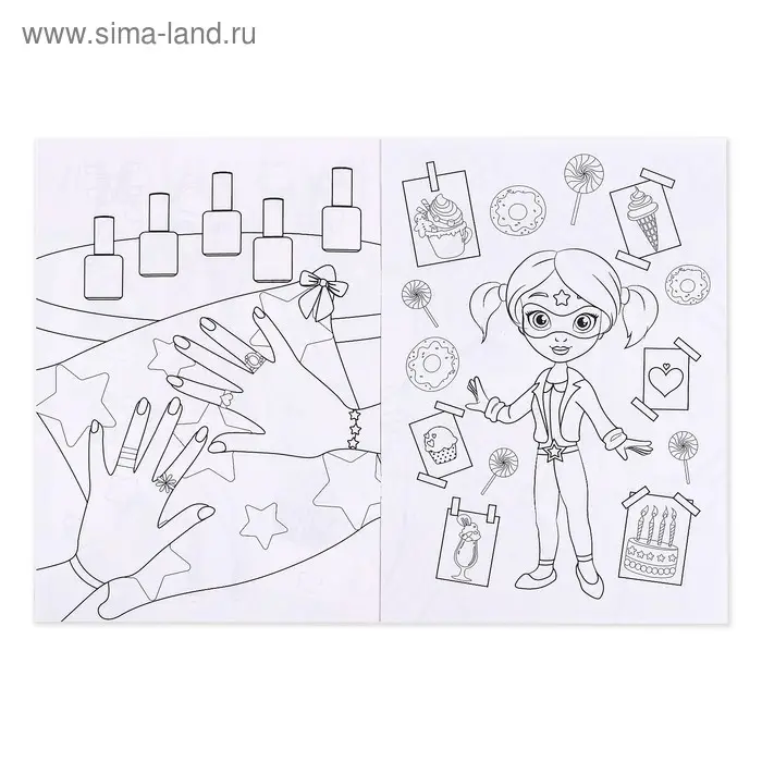 Раскраска для девочек &laquo;Стильный образ&raquo;, 16 стр., А4