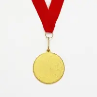 Медаль с уф-печатью "С юбилеем", диам. 5 см. Цвет зол. С лентой