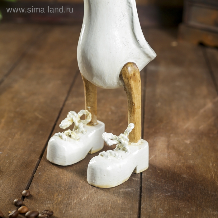 Сувенир дерево "Утка матрос в белом" 13х9х27 см