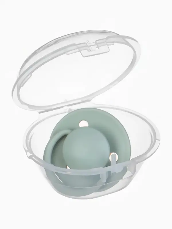 Соска - пустышка классическая, латекс, цв.серо-зелёный, в контейнере, от 6 мес., M&B