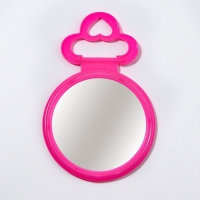 Зеркало настольное - подвесное &laquo;Круг&raquo;, d зеркальной поверхности 9,5 см, цвет розовый
