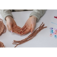 Кольцо-карабин, 43 мм, d = 27/19 мм, толщина - 4,5 мм, с креплением 20 &times; 3 мм, 5 шт, цвет золотой