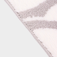 Коврик Доляна Leaves, 50&times;80 см, ворс 1.5 см, микрофибра, серый