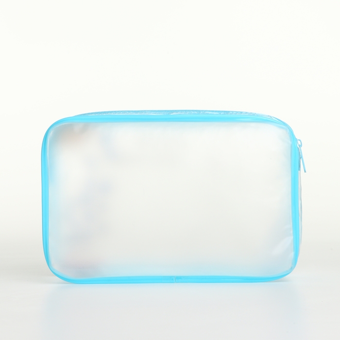 Косметичка на молнии, цвет голубой