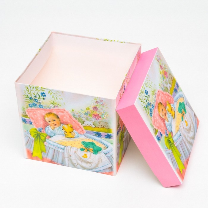 Коробка подарочная самосборная &laquo;Детская&raquo; Девочкам 15&times;15&times;15 см