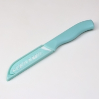 Набор кухонных принадлежностей Доляна &laquo;Керамик&raquo;, 3 предмета: нож 16 см, овощечистка 12 см, доска 19,5&times;15,5 см, цвет голубой