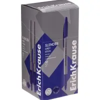 Ручка шариковая ErichKrause Slender Stick Grey, Super Glide, 0.7 мм, синяя