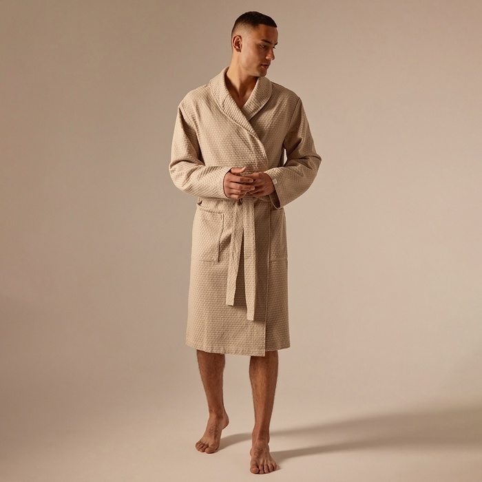 Халат вафельный мужской SL HOME: Waffle Халат вафельный мужской SL HOME: Waffle "Саббиа", размер L, 100% хлопок, 320 г/м2