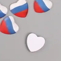 Кабошон стекло для творчества &laquo;Сердце. Россия&raquo;, 2.5&times;2.5 см