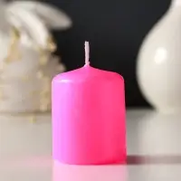 Свеча пеньковая 4х5 см, 7 ч, 47 г, розовый