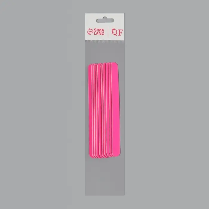 Набор пилок для ногтей на деревянной основе, форма прямая, 200/200 грит, 13 см, 10 шт, цвет МИКС