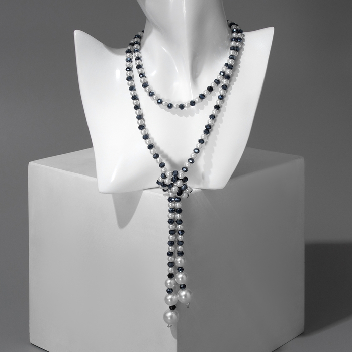 Бусы &laquo;Роскошный жемчуг&raquo; гирлянда, d=0,8, цвет молочно-синий, 107см