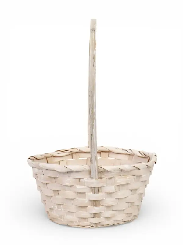 Набор корзин 3 шт 21х21х10 18х18х10 16х16х10 см ручка h=26/24/22см белый