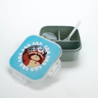 Ланч - бокс с ложкой, &laquo;Енот&raquo;, 17,8 х 17,8 х 7 см