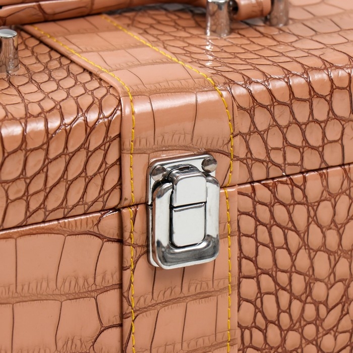 Шкатулка дерево, кожзам под бутылку "Розовая змея" 5 предметов 35,5х15х11,5 см