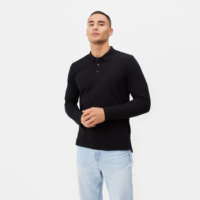 Футболка с дл. рукавом мужская MINAKU цвет чёрный, р-р 44 Футболка с дл. рукавом мужская MINAKU цвет чёрный, р-р 44