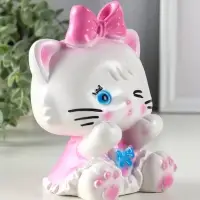 Копилка "Киска с бантом розовым" 17,5х12,5х11,5 см