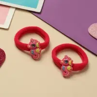 Резинка для волос "Пупсёнок" (набор 2 шт) морской конёк, 4 см, розовый