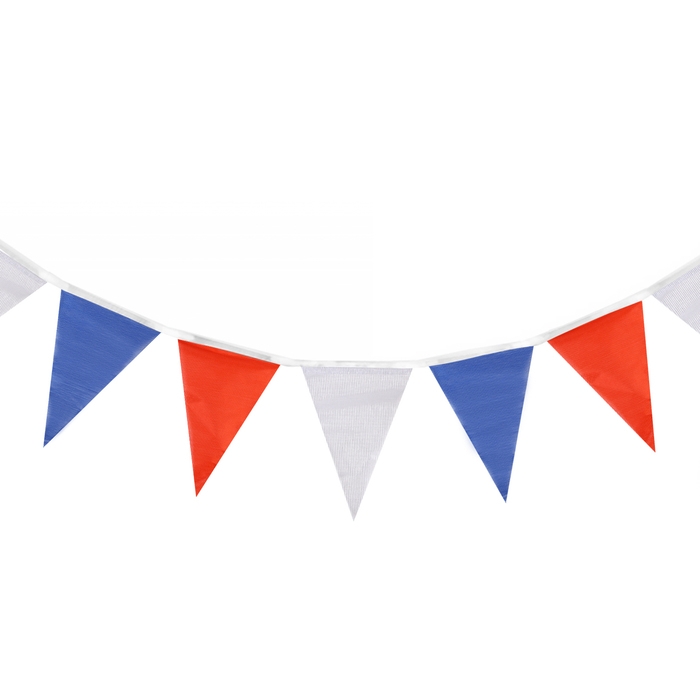 Флажки гирлянда, l-50 м, (набор 100 шт), флажок 13 х 18 см, белый-синий-красный Флажки гирлянда, l-50 м, (набор 100 шт), флажок 13 х 18 см, белый-синий-красный
