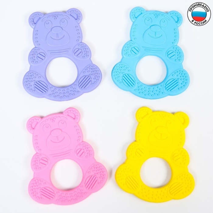Прорезыватель силиконовый &laquo;Мишутка&raquo;, цвет МИКС, КНОПА