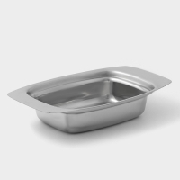 Маслёнка из нержавеющей стали Доляна, 19,5&times;12 см, цвет хромированный