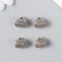 Бусина для творчества металл "Цветочная сумочка" серебро 1,2х1,1 см