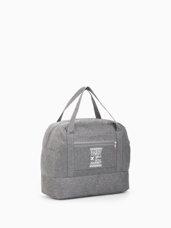 Сумка дорожная на молнии, серая